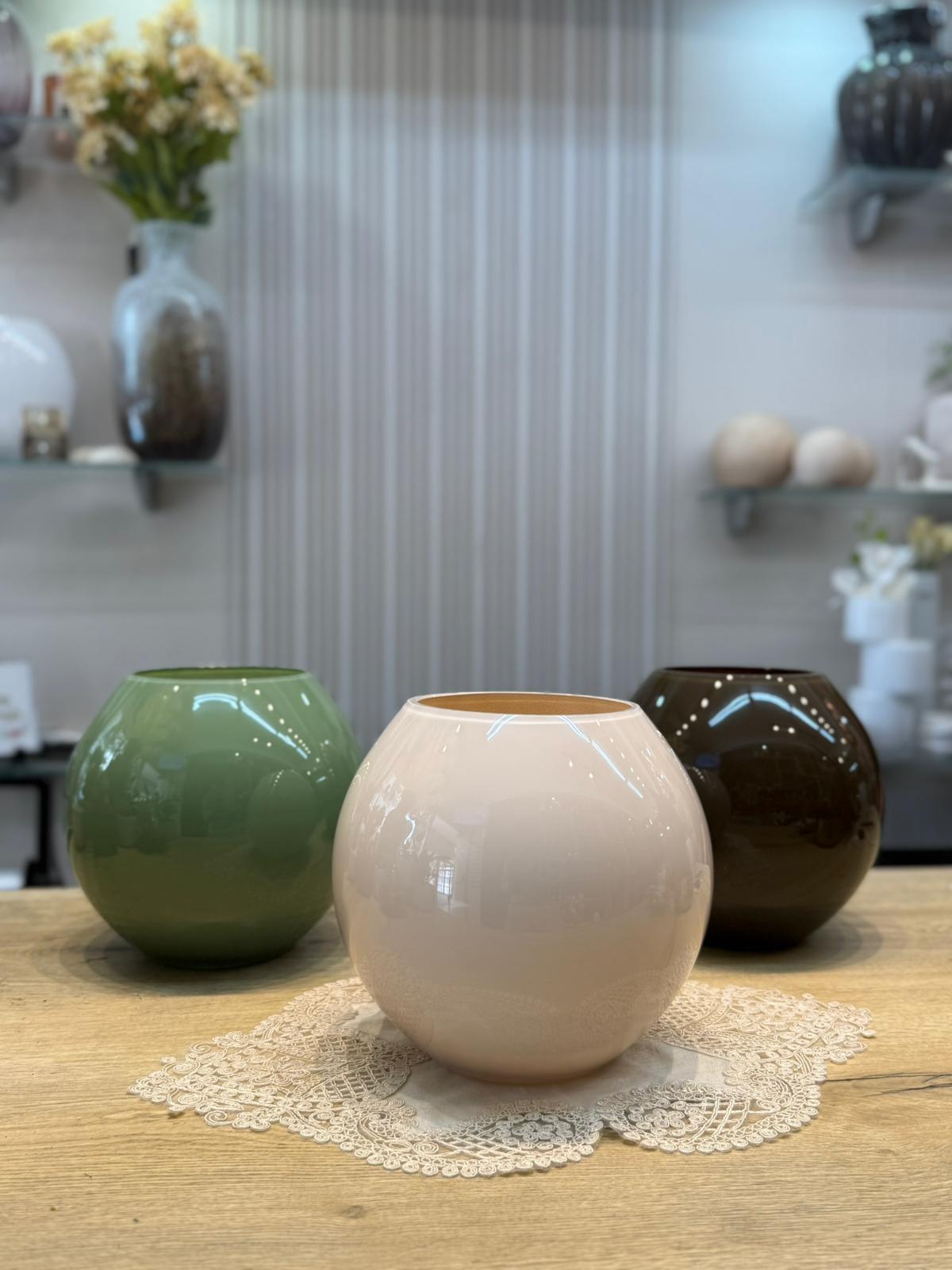 אגרטל עגול  מזכוכית Round Glass